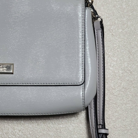 KATE SPADE Laurel Way Greer Crossbody Shoulder Bag Gray Leather Crossbody Strap - Picture 3 of 12